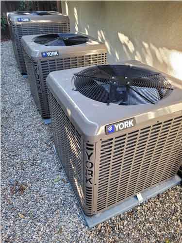 HVAC installation of 3 york energy efficient central air conditioning units in Lakeside ca 92040