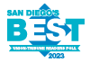 Best lakeside heating and air conditioning company of 2023 award logo from san diego union tribune readers poll